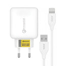 Carregador Turbo Carga Rápida 2 USB + Brinde Cabo iPhone TNT Original Branco